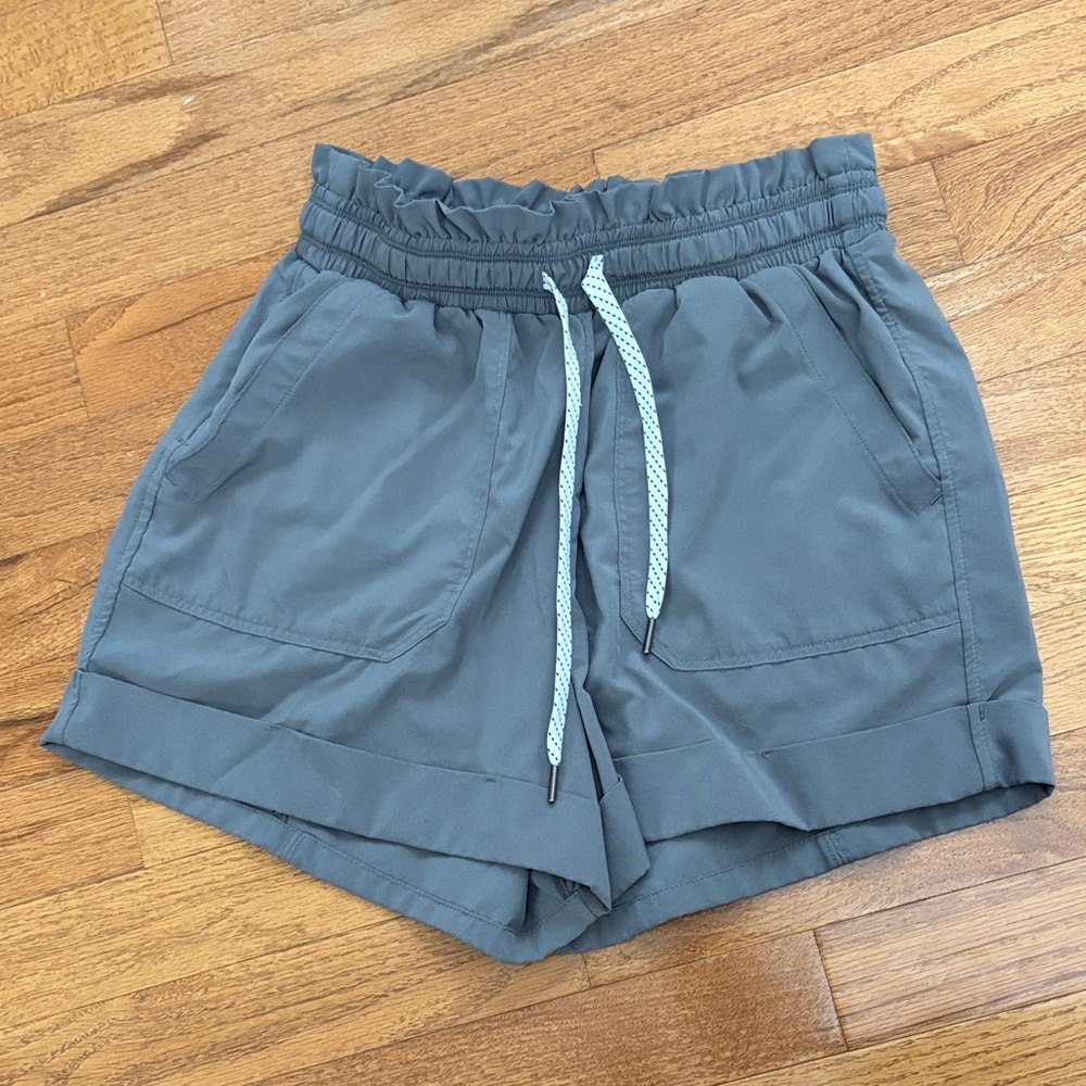 Zella Gray Paperbag Waist Athletic Shorts